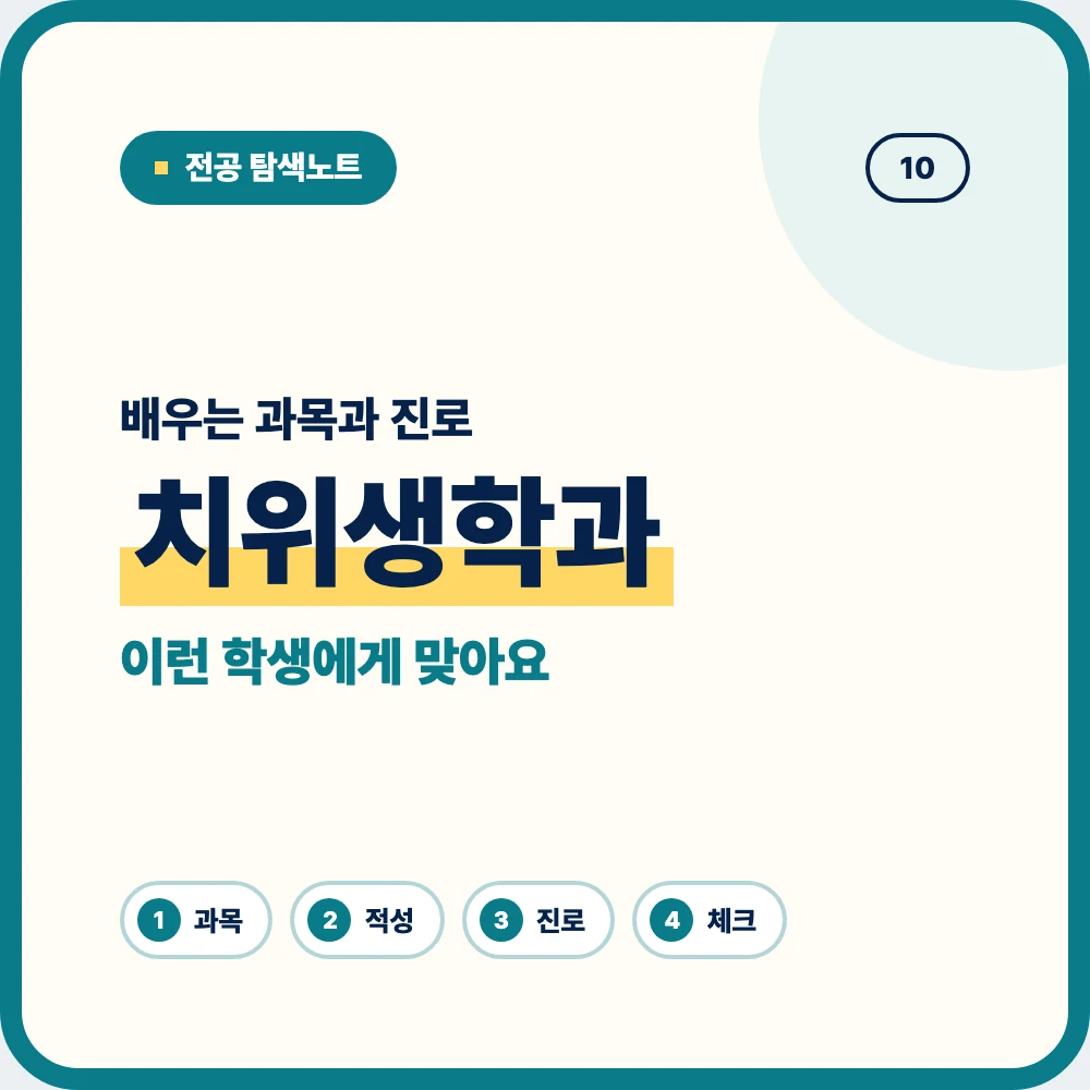 치위생학과 배우는 과목과 졸업 후 진로를 소개하는 대표 이미지