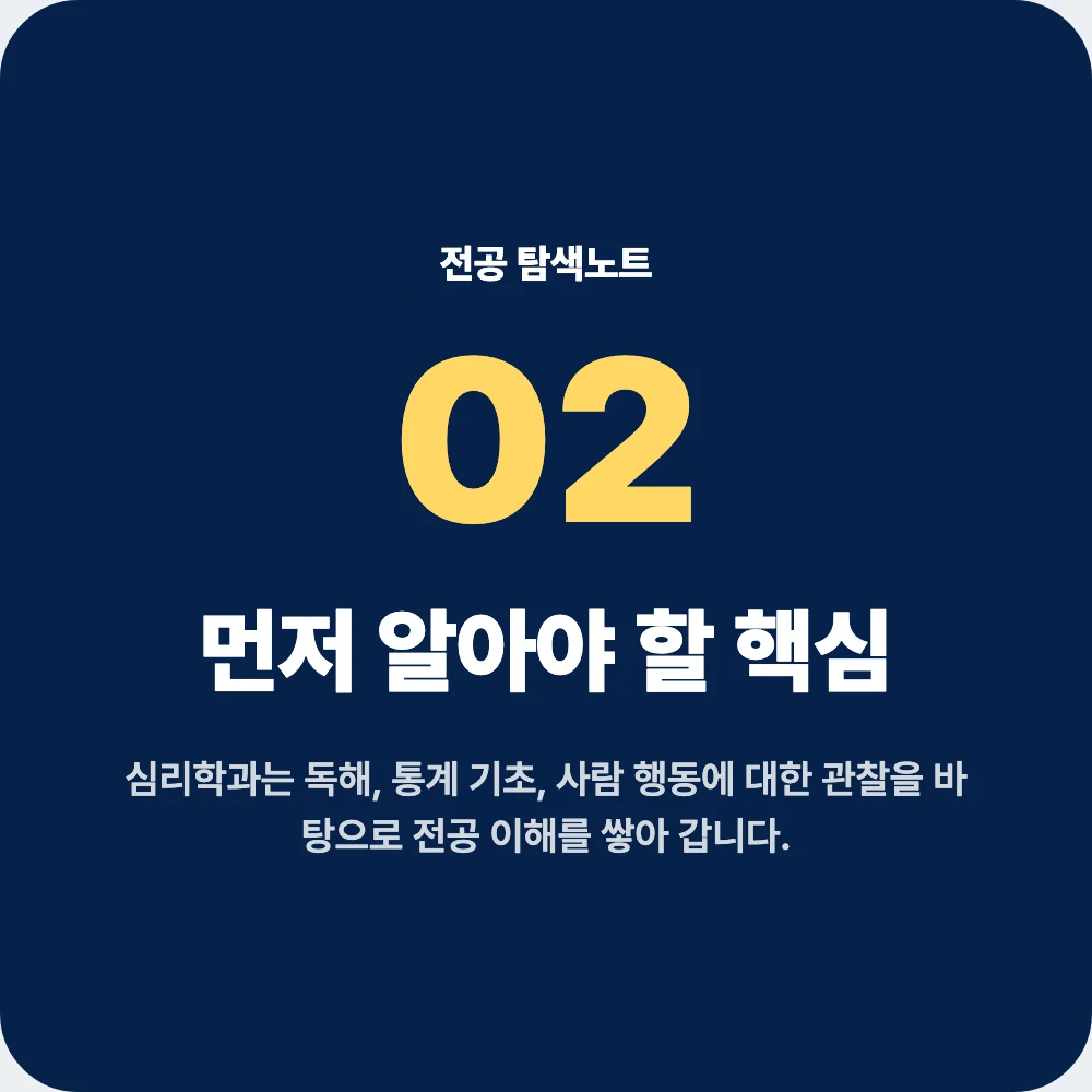 중고생이 심리학과 지원 전 알아야 할 핵심과 오해를 설명한 이미지 중고생이 심리학과 지원 전 알아야 할 핵심과 오해를 설명한 이미지