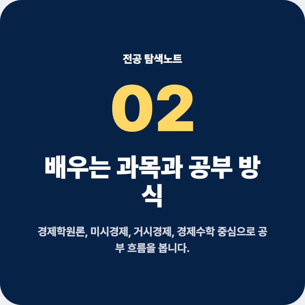 경제학과 배우는 과목과 공부 방식 설명 이미지