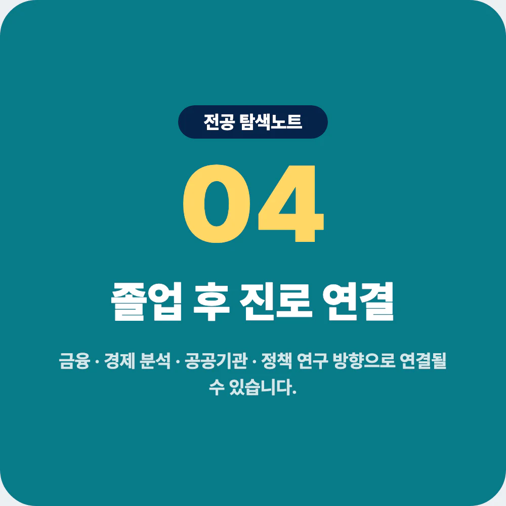 경제학과 졸업 후 금융 경제 분석 공공기관 진로 연결 이미지