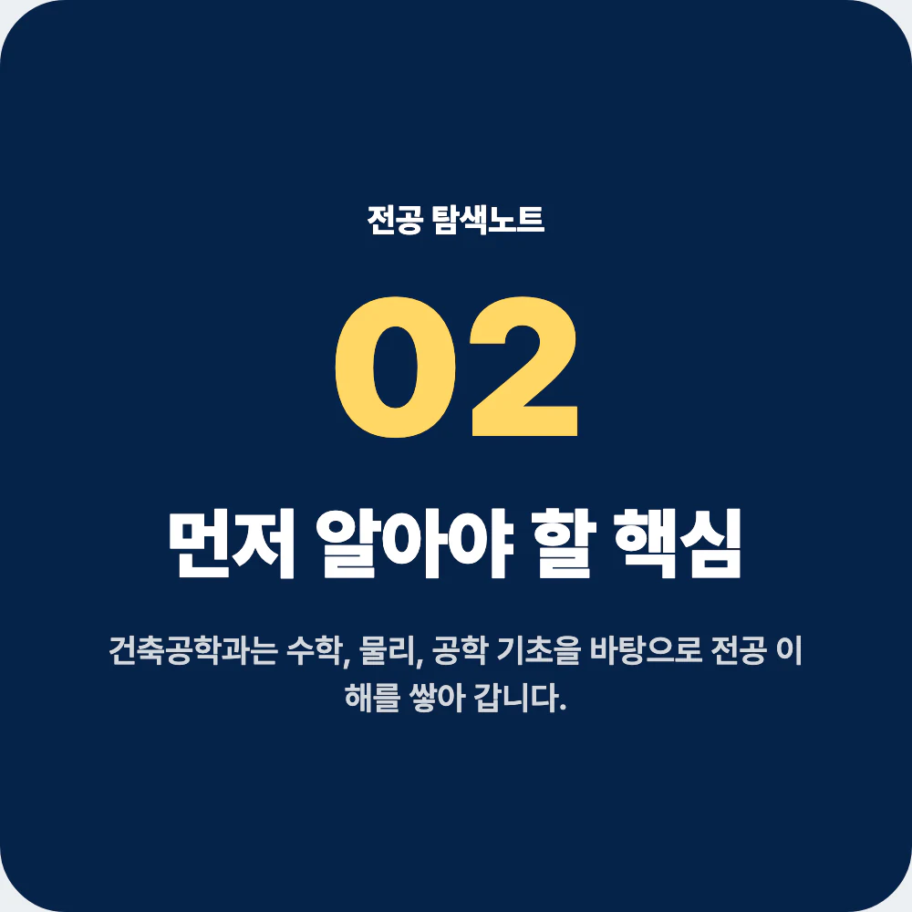 중고생이 건축공학과 지원 전 알아야 할 핵심 정리 이미지