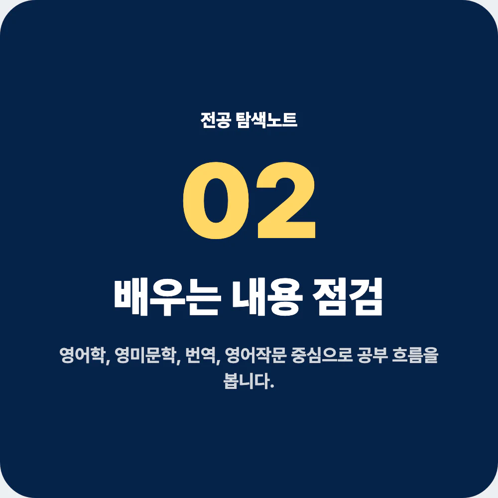 영어영문학과 배우는 내용과 영어학 영미문학 번역 영어작문 문화연구 점검 이미지
