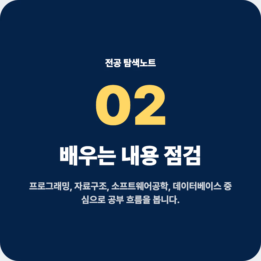 소프트웨어학과에서 배우는 과목과 교육과정 점검 이미지