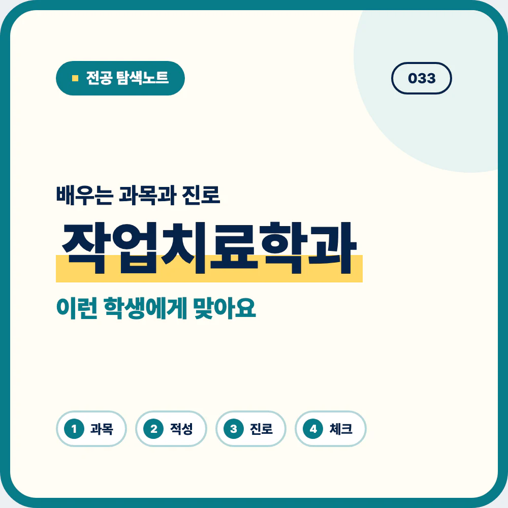 작업치료학과 배우는 과목과 졸업 후 진로를 소개하는 대표 이미지