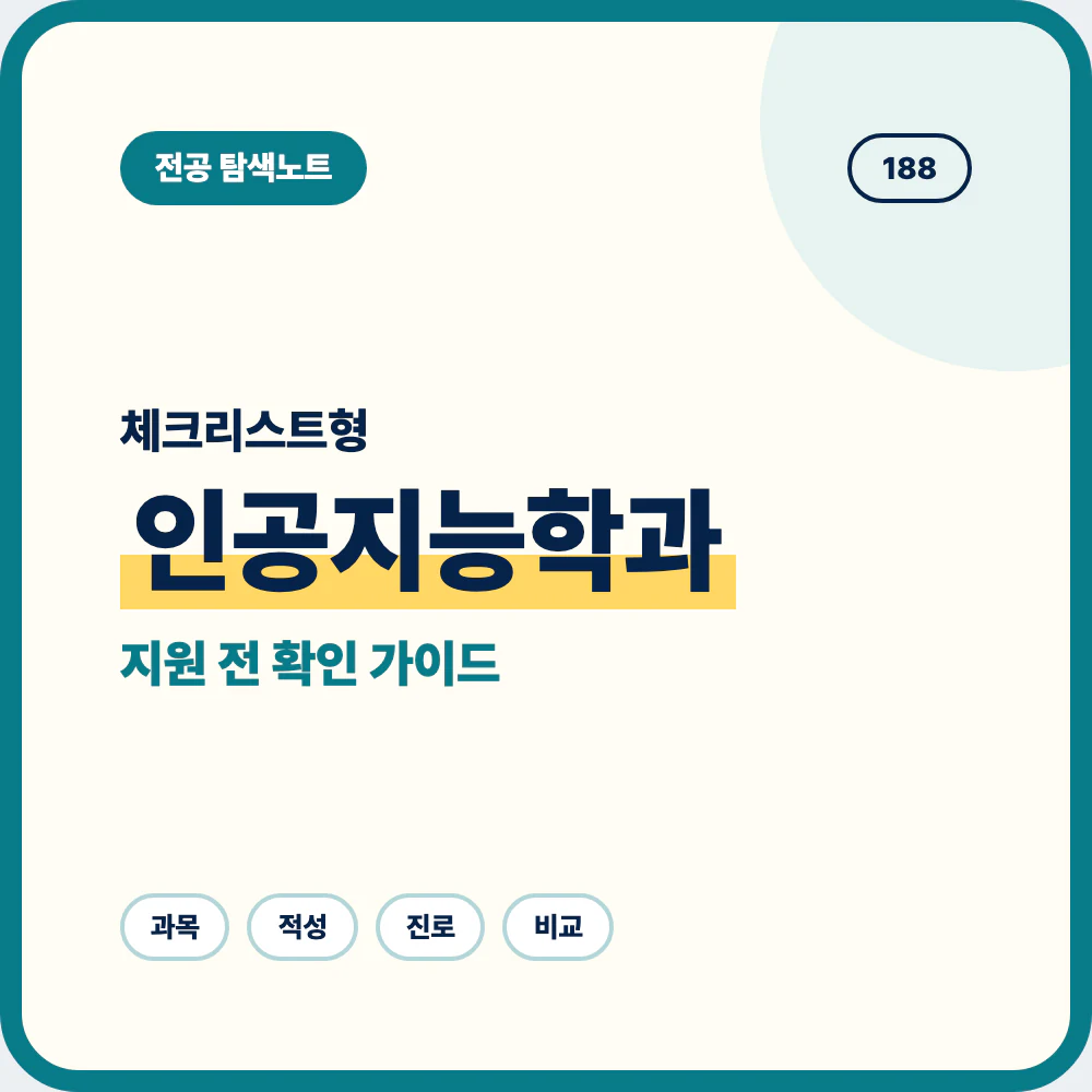 인공지능학과 선택 전 체크리스트와 배우는 내용, 맞는 학생 유형 안내 이미지