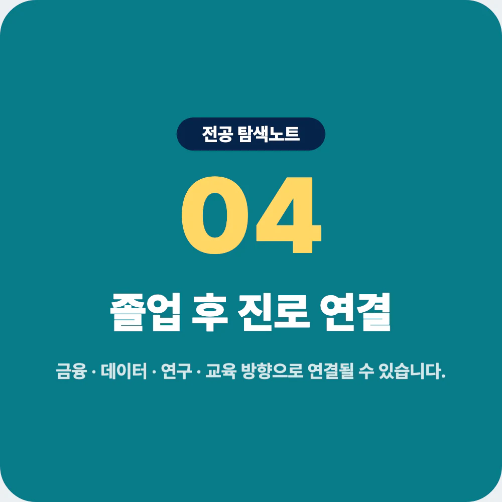 수학과 졸업 후 금융 데이터 연구 교육 알고리즘 진로 연결 이미지