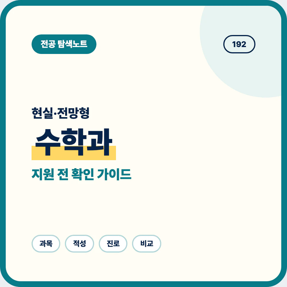 수학과 현실과 전망 전공 소개 핵심 개요 이미지