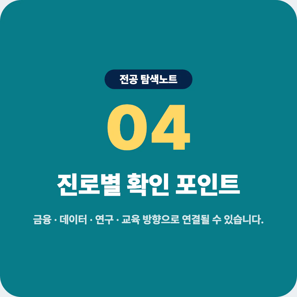 수학과 졸업 후 금융 데이터 연구 교육 알고리즘 진로 확인 포인트 이미지