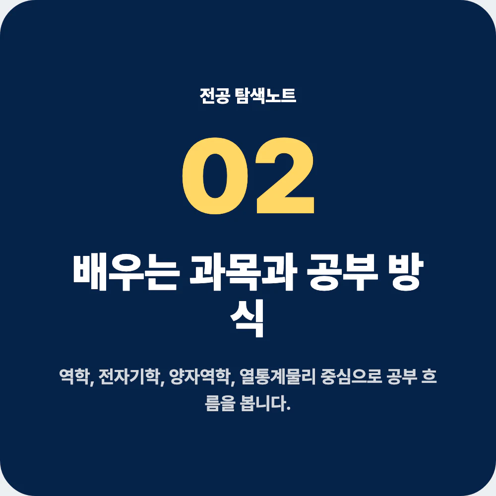물리학과 교육과정과 역학 전자기학 양자역학 공부 방식 이미지