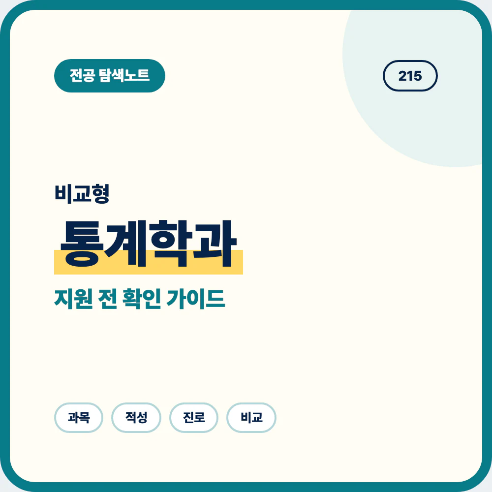 통계학과 비슷한 전공과 차이 및 지원 전 선택 기준 정리 이미지