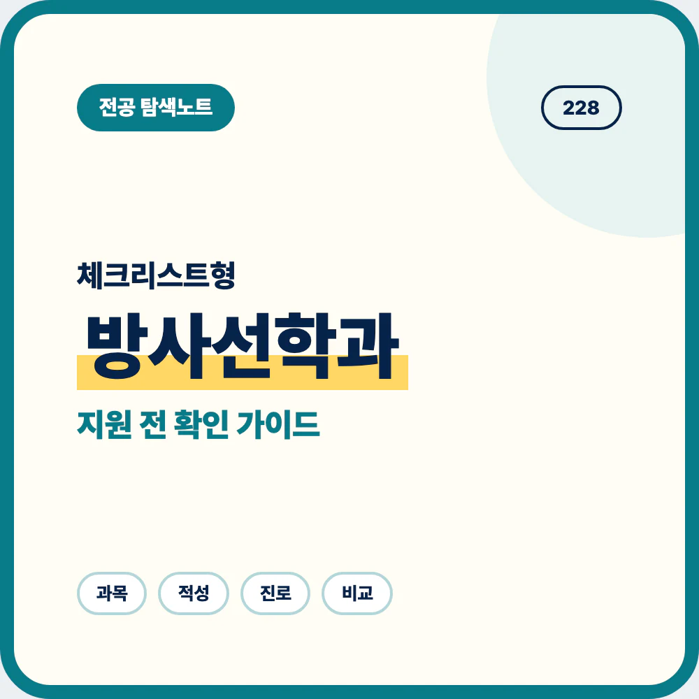 방사선학과 선택 전 체크리스트와 배우는 내용 맞는 학생 유형 안내 이미지