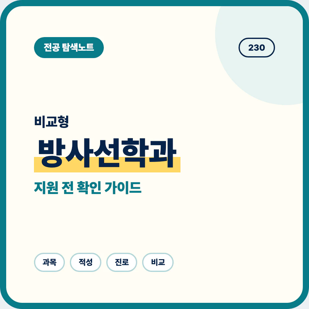 방사선학과 비슷한 전공과 차이를 정리한 지원 전 선택 기준 안내 이미지