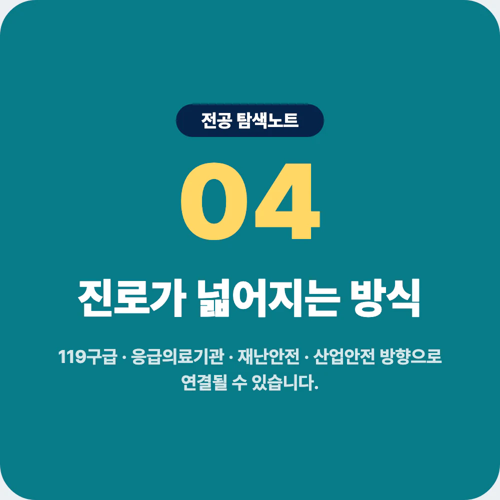 응급구조학과 졸업 후 119구급 응급의료기관 재난안전 진로 이미지