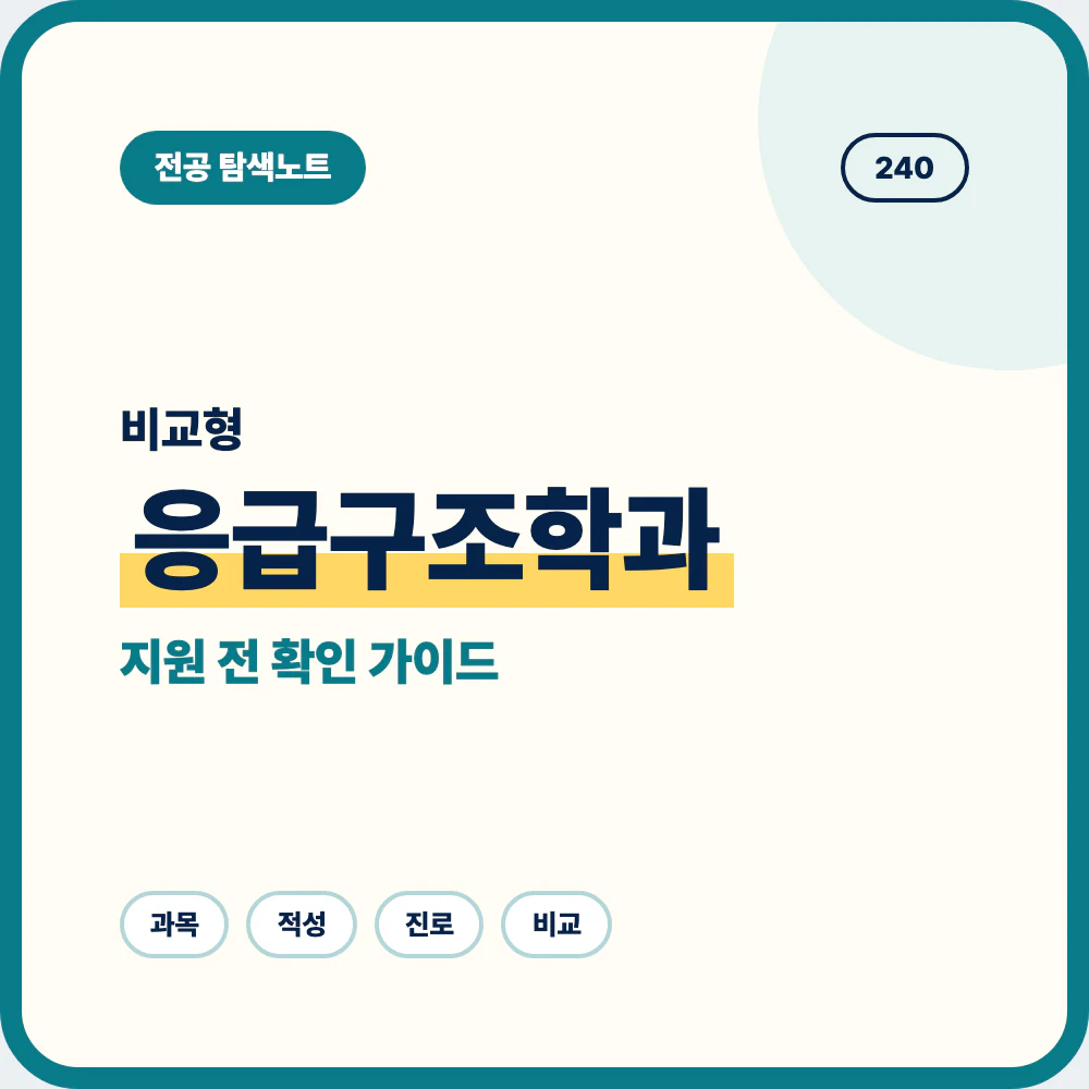 응급구조학과 비슷한 전공과 차이를 비교하는 지원 전 선택 기준 이미지
