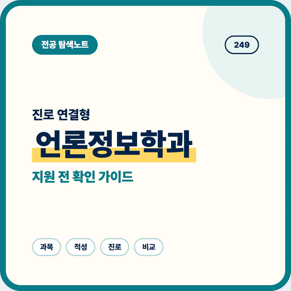 언론정보학과 진로 방향과 필요한 역량을 안내하는 고등학생 전공 선택 가이드 이미지