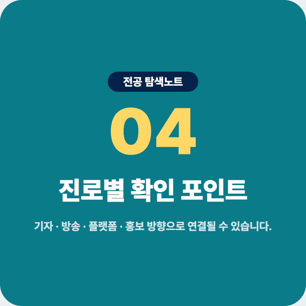 언론정보학과 졸업 후 기자 방송 플랫폼 홍보 미디어 분석 진로 이미지
