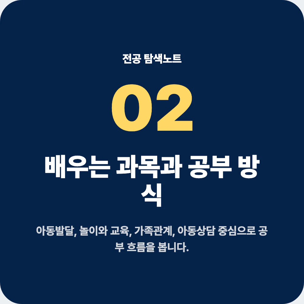 아동학과 배우는 과목과 공부 방식 구조 이미지