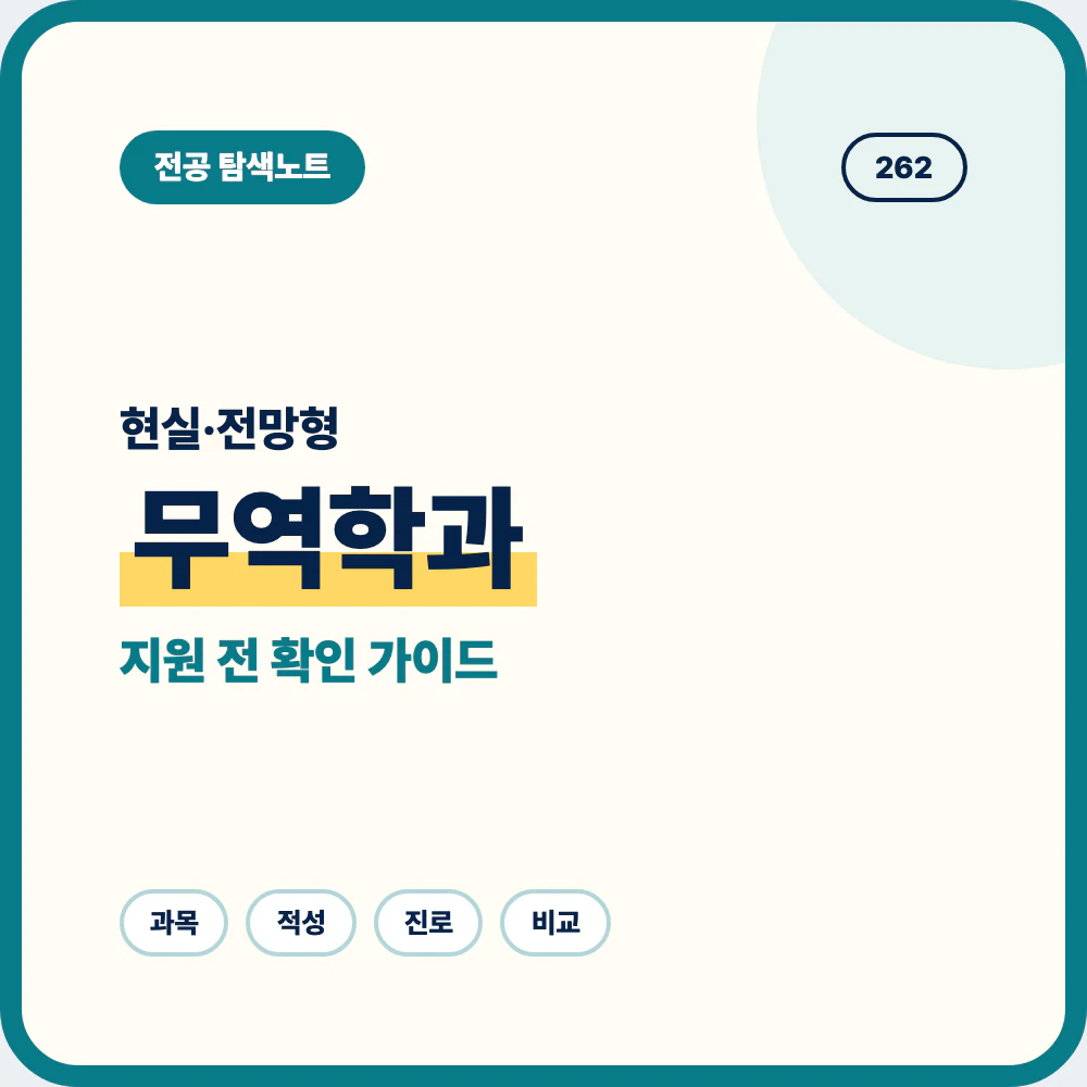 무역학과 현실과 전망을 중고생이 이해하기 쉽게 정리한 전공 소개 이미지