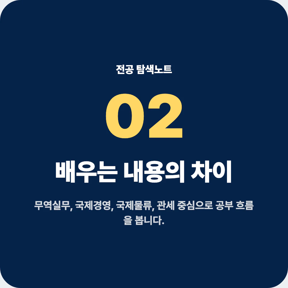 무역실무 국제경영 국제물류 관세 해외시장분석 과목 차이 이미지