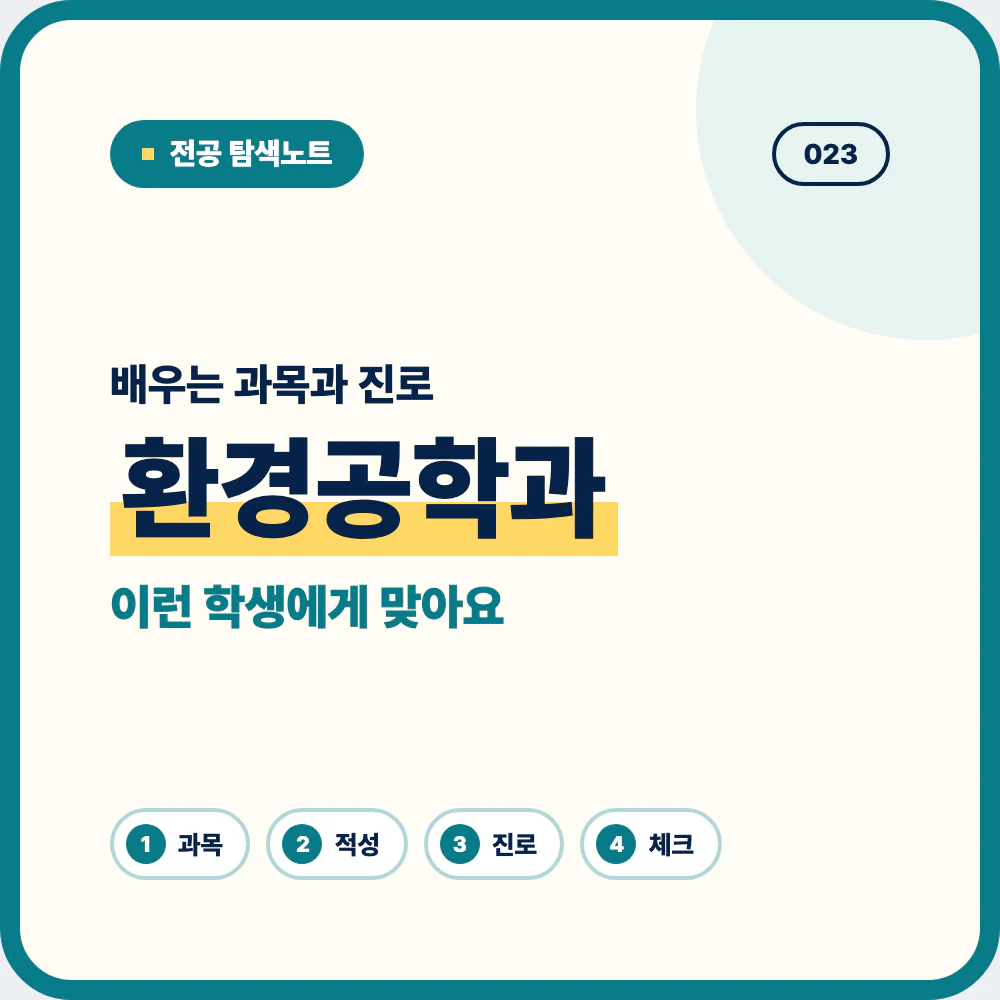 환경공학과 배우는 과목과 졸업 후 진로를 소개하는 대표 이미지