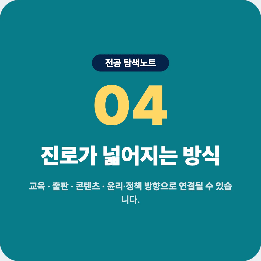 철학과 졸업 후 진로 방향과 준비 방법을 보여주는 이미지