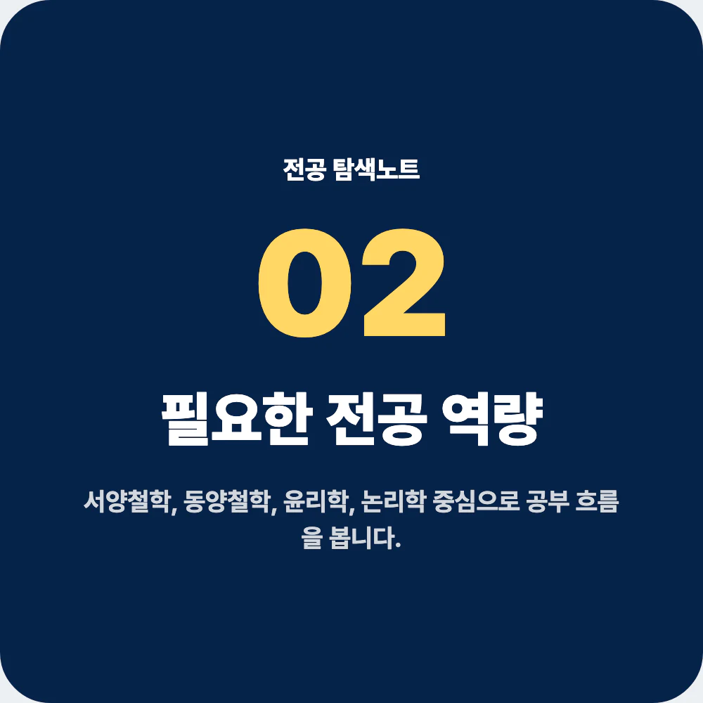 철학과에서 필요한 독해 논리 비판적 사고 전공 역량 이미지