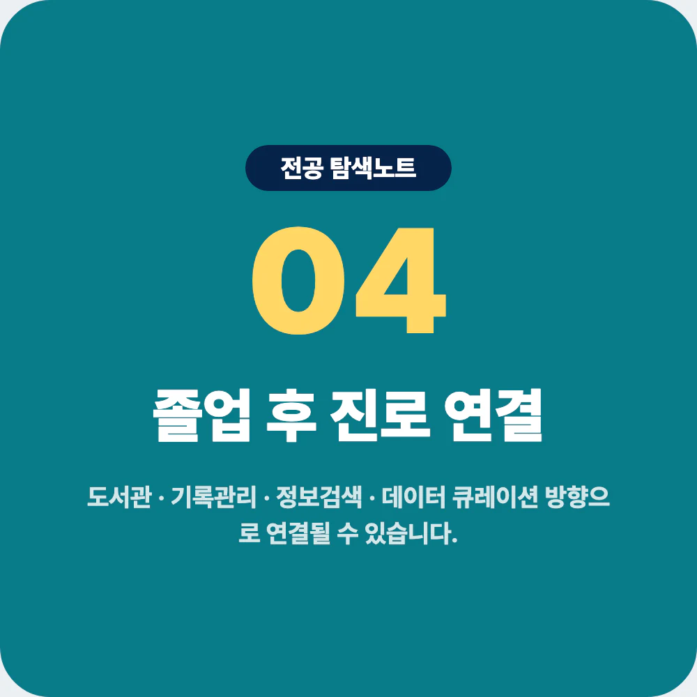 문헌정보학과 졸업 후 진로 도서관 기록관리 정보검색 데이터 큐레이션 이미지