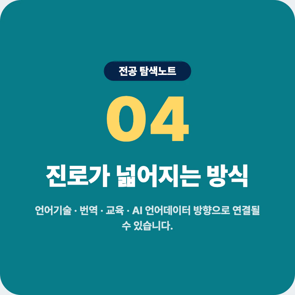 언어학과 졸업 후 언어기술 번역 교육 AI 언어데이터 진로 이미지