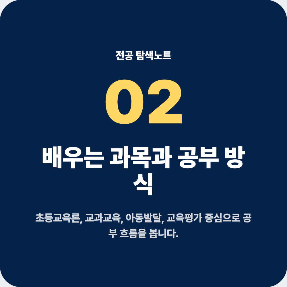초등교육과 배우는 과목과 공부 방식 설명 이미지