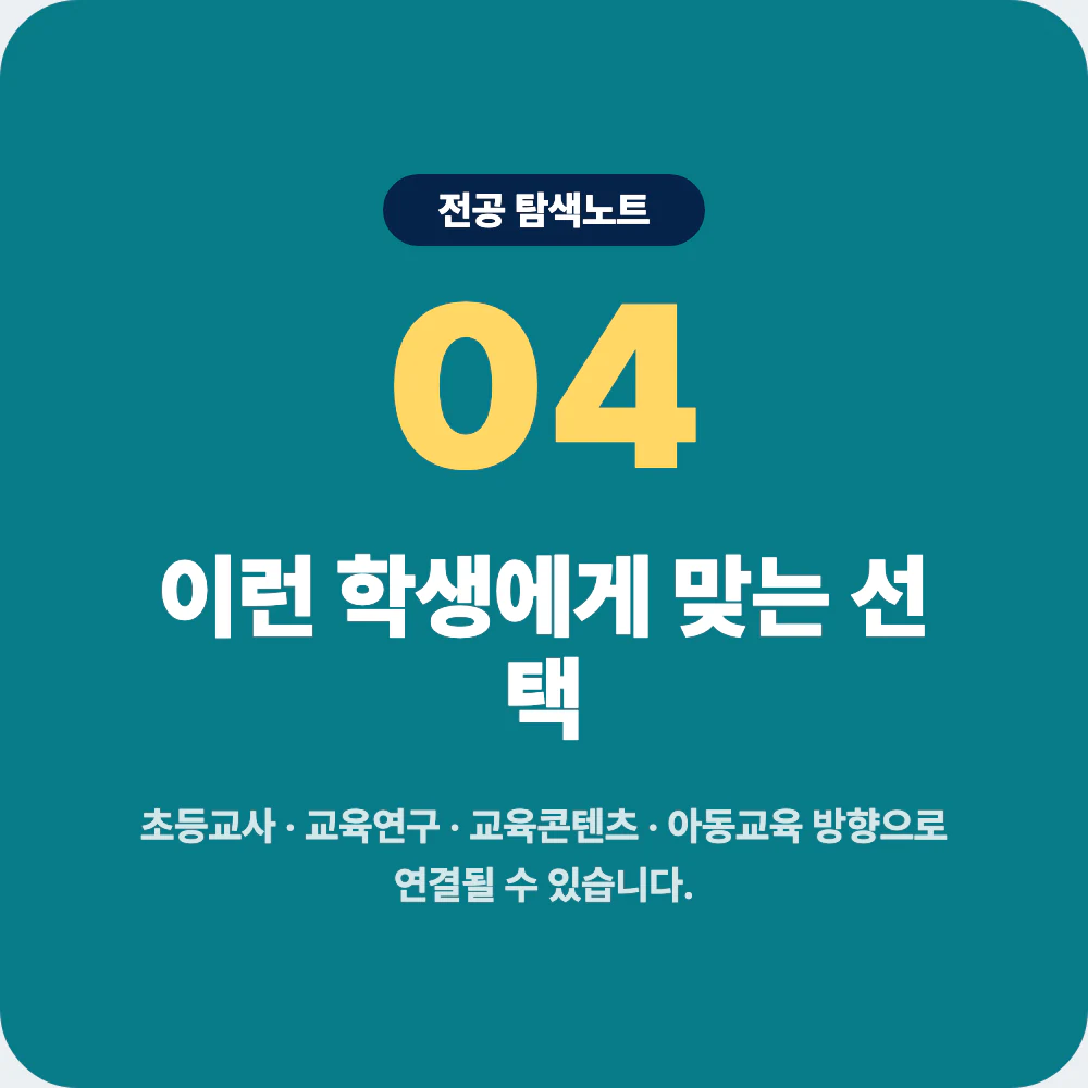 초등교육과와 유아교육과 특수교육과 교육학과 아동학과 비교 이미지