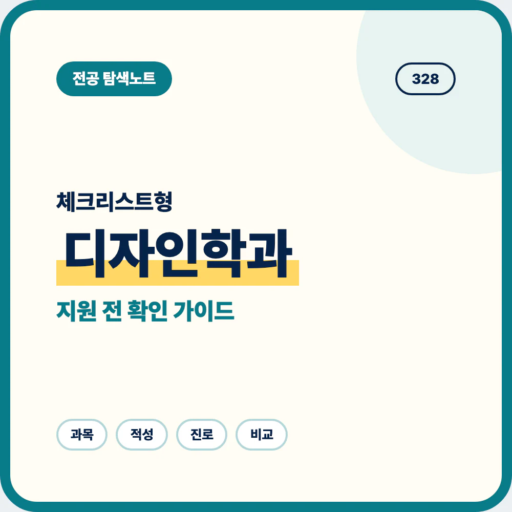 디자인학과 선택 전 배우는 내용과 맞는 학생 유형 체크리스트 대표 이미지