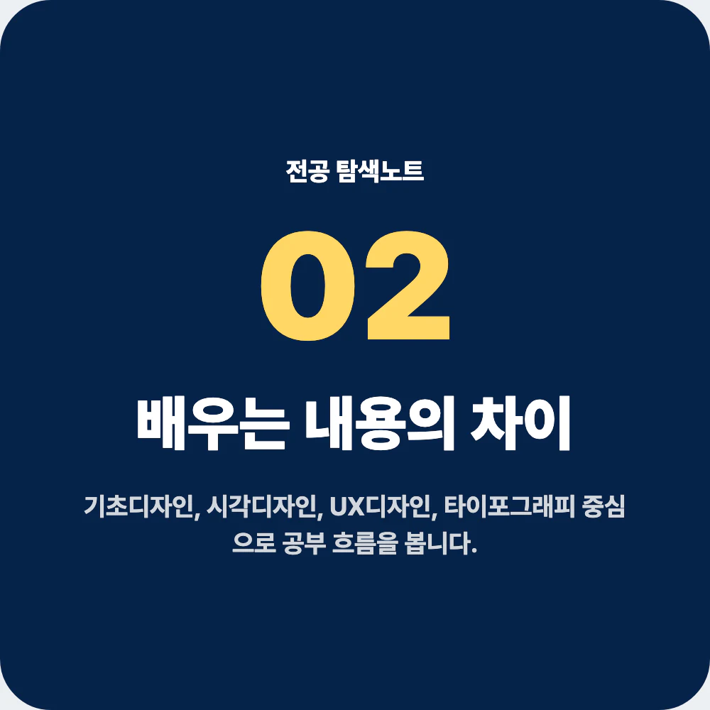 디자인학과 배우는 내용과 대표 과목 차이 이미지