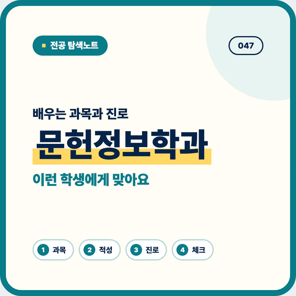 문헌정보학과 배우는 과목과 졸업 후 진로 안내 이미지