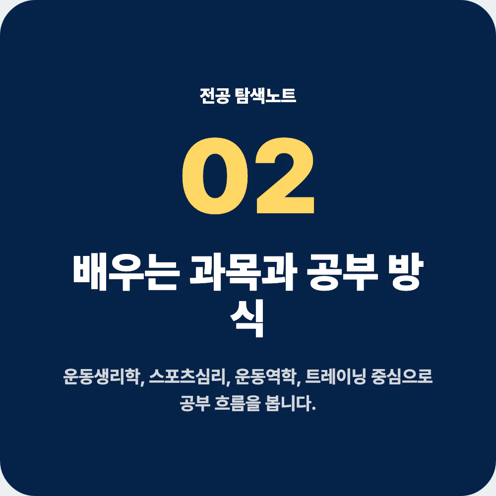 체육학과 운동생리학 스포츠심리 운동역학 트레이닝 과목 학습 이미지