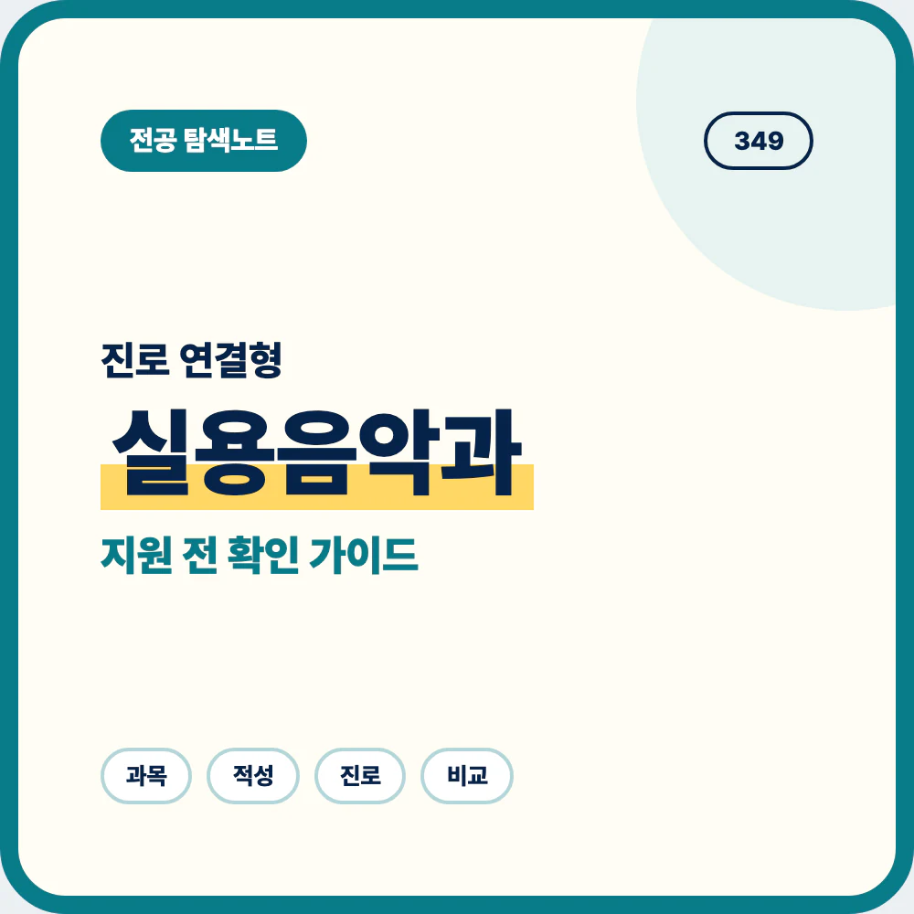 실용음악과 진로 방향과 필요한 역량을 정리한 고등학생 전공 선택 가이드 이미지