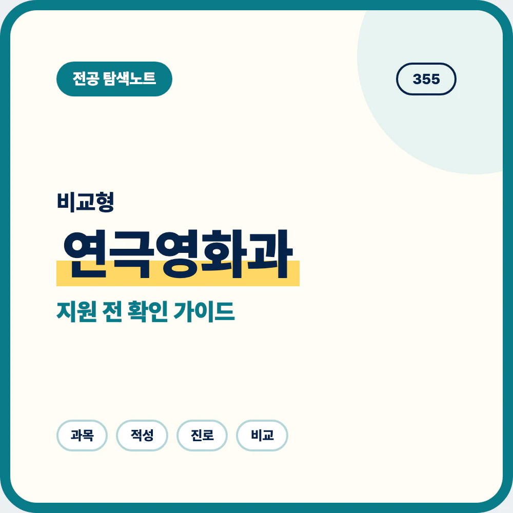 연극영화과 비슷한 전공과 차이 및 지원 전 선택 기준 정리 이미지