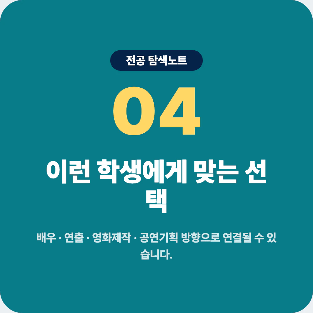 연극영화과와 영상학과 실용음악과 공연예술학과 미디어학과 비교 이미지