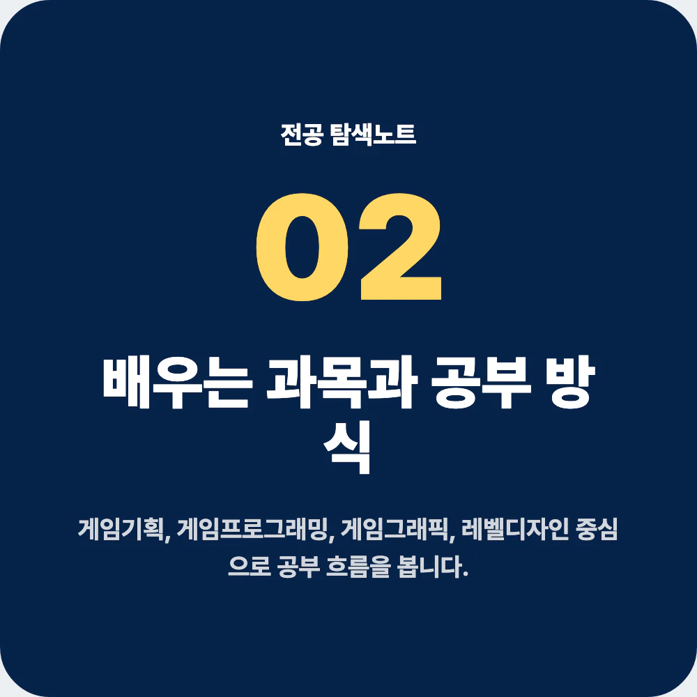 게임학과 배우는 과목과 공부 방식 교육과정 이미지