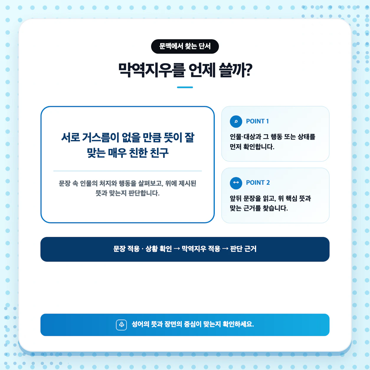 막역지우로 문장 만들기와 莫逆之友 읽기 연습을 돕는 학습 이미지
