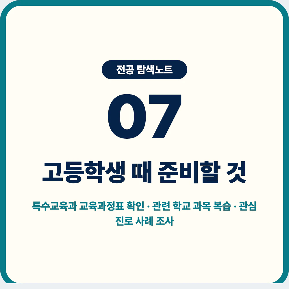 고등학생 특수교육과 진학 준비와 탐구 활동 기록 이미지