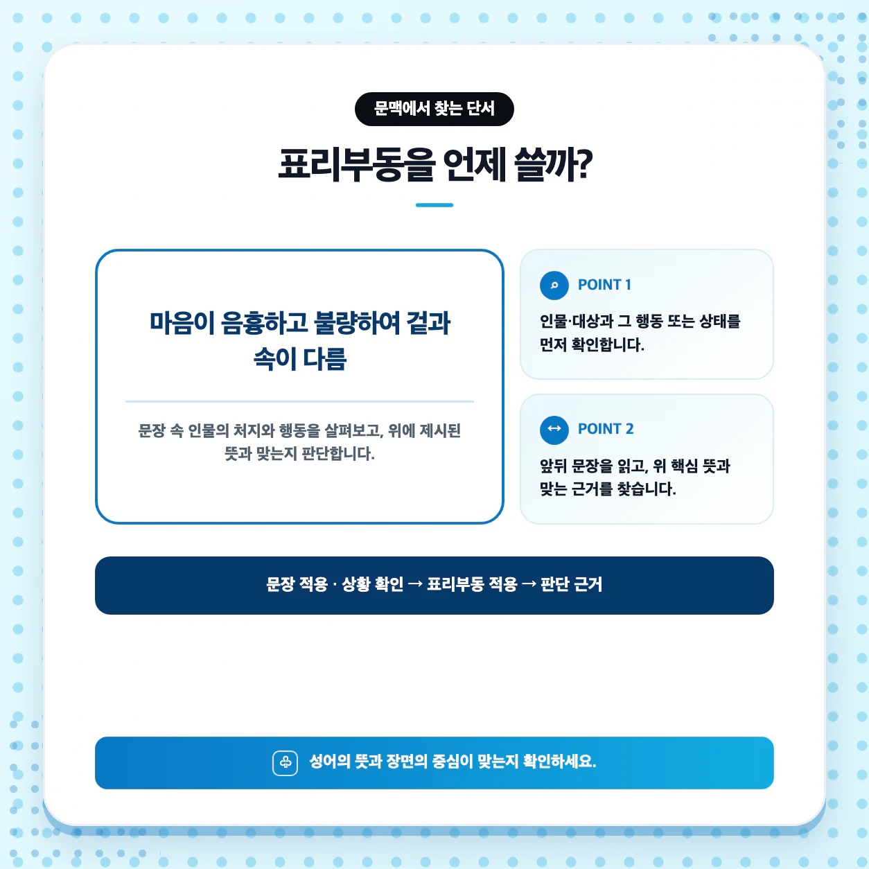 표리부동 表裏不同를 활용해 국어 문장을 만드는 연습 이미지