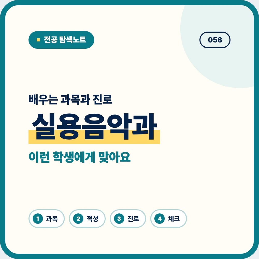 실용음악과 배우는 과목과 졸업 후 진로 안내 이미지