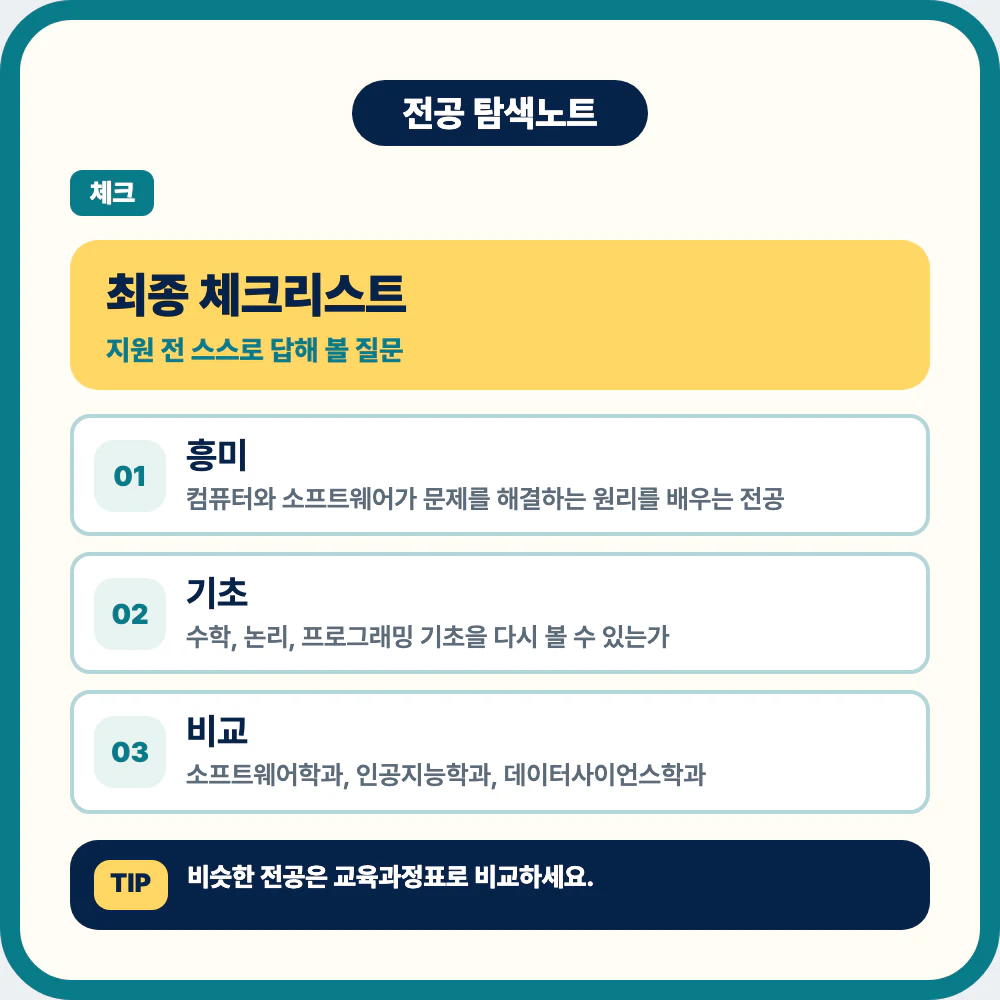 컴퓨터공학과 지원 전 최종 체크리스트 이미지