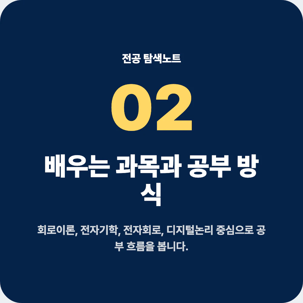 전기전자공학과 배우는 과목과 공부 방식 설명 이미지