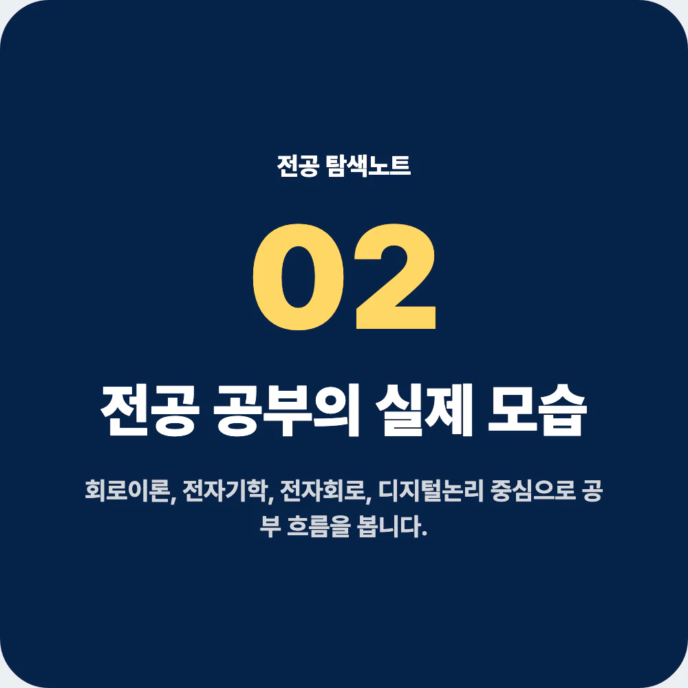전기전자공학과 회로이론 전자기학 전자회로 전공 공부 과정 이미지