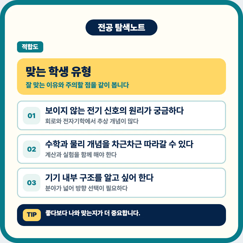 전기전자공학과에 맞는 학생 유형과 성향 이미지