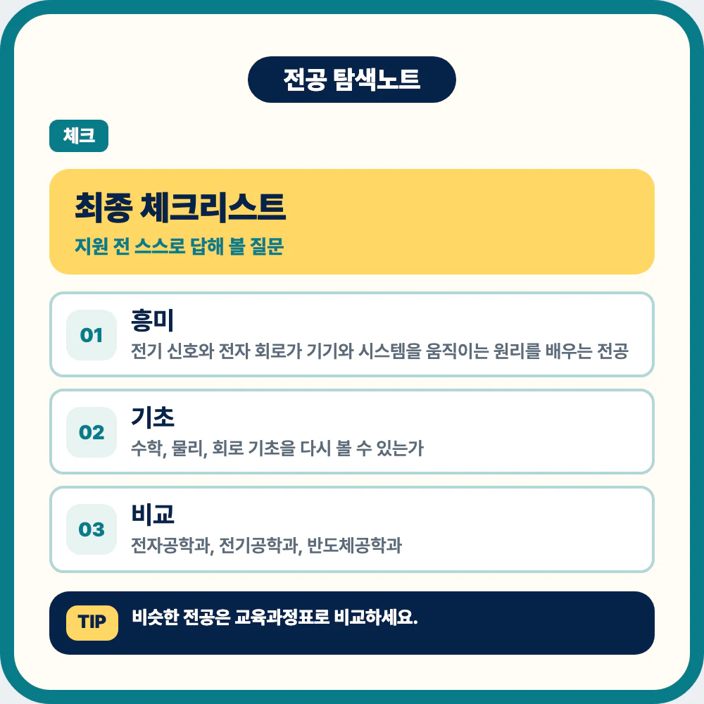 전기전자공학과 지원 전 최종 체크리스트 이미지