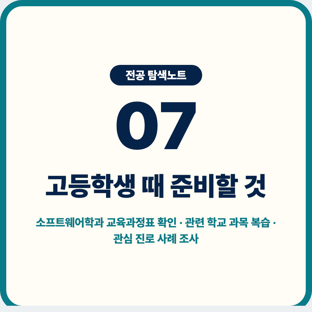고등학생 소프트웨어학과 준비 방법과 교육과정표 확인 이미지