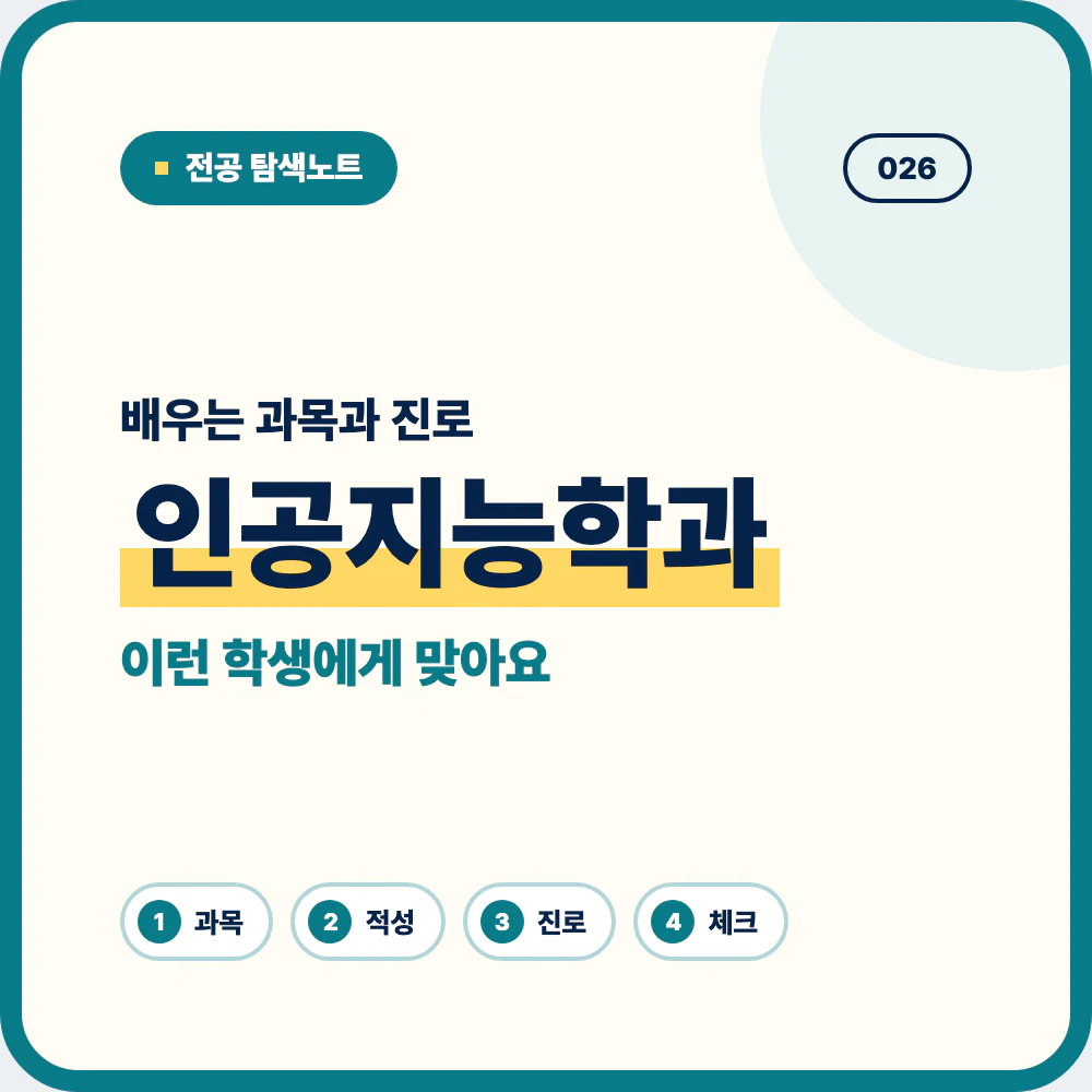 인공지능학과 배우는 과목과 졸업 후 진로 안내 이미지