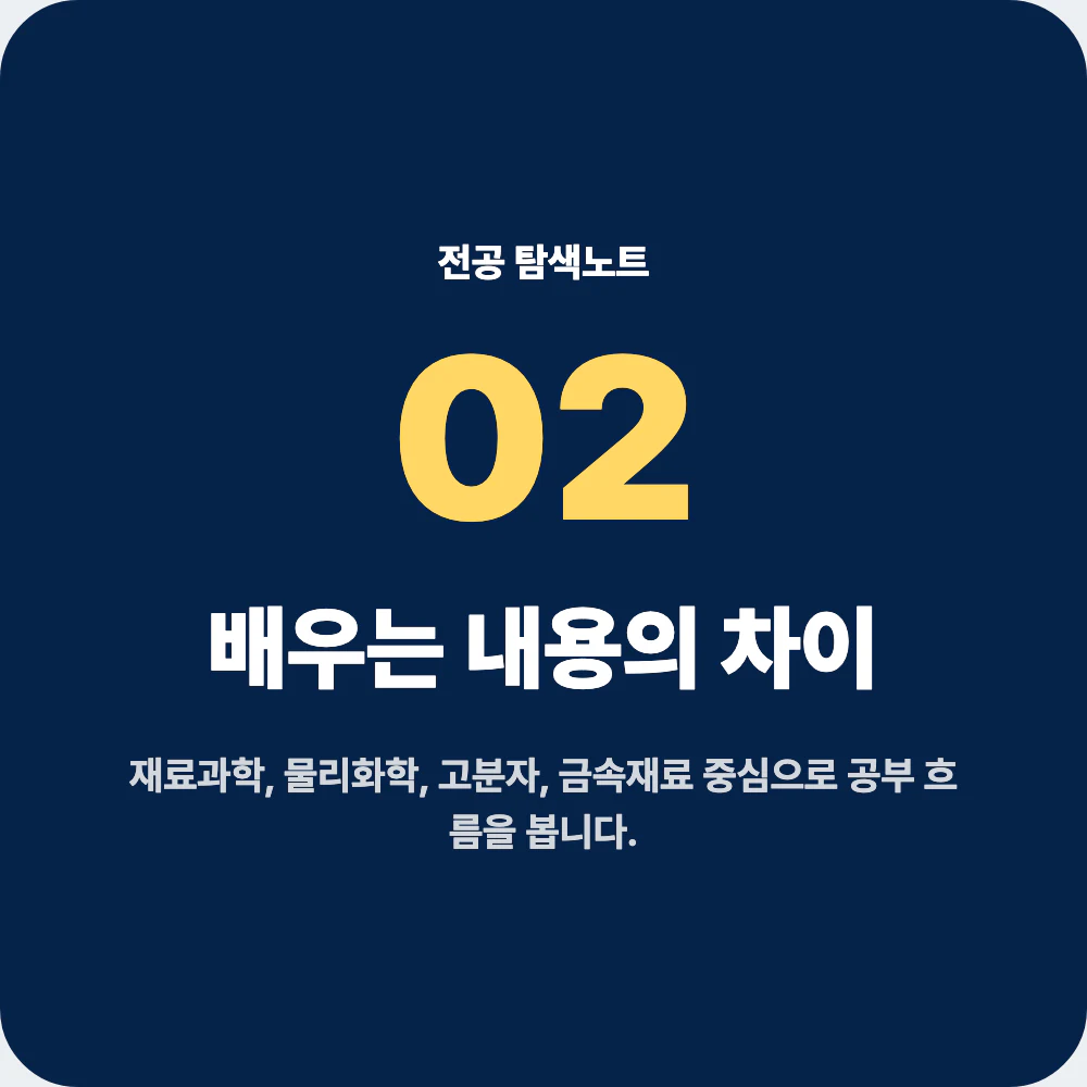 신소재공학과에서 배우는 재료과학 물리화학 고분자 금속재료 세라믹 과목 설명 이미지